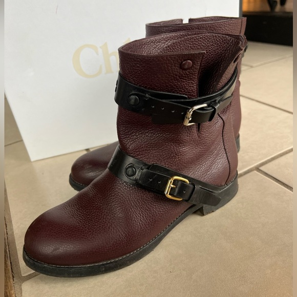 CHLOE Leather Moto Boot - Sz 7.5 - Picture 2 of 7